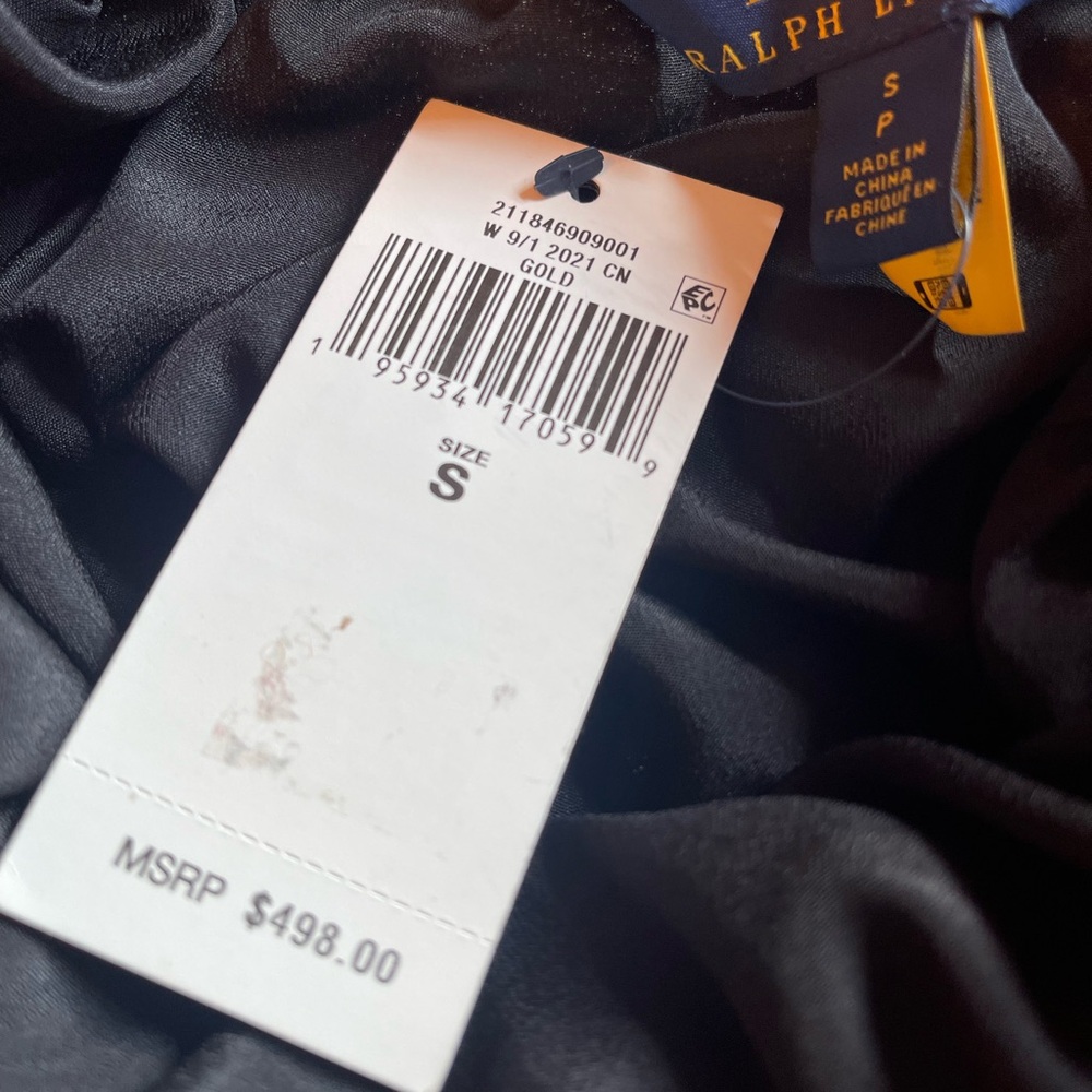 Stunning New Ralph Lauren Gold Pleated Sequined Midi Skirt - Picture 3 of 6